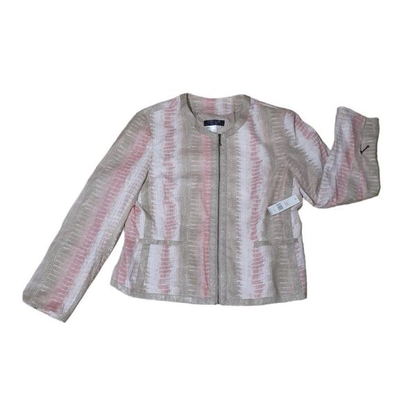 City Girl 2 Pc Women's set Jacket & Blouse Snake Print Pink Multi Color Sz Large - Picture 10 of 11